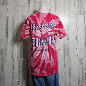 Joe's Crab Shack Parrrty Like a Pirate Pink Tie Dye Graphic T-Shirt